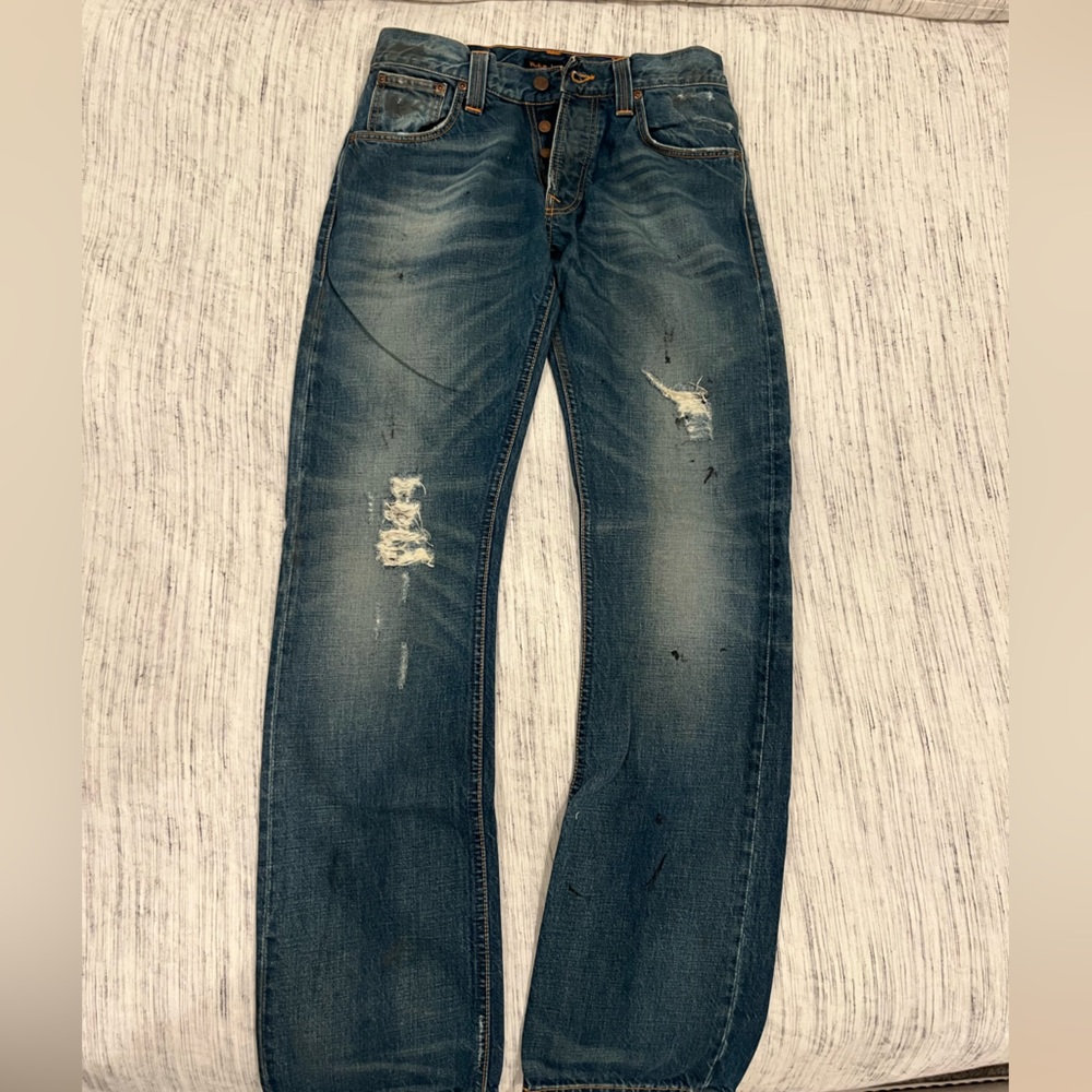 Designer “Garage Worn” Style Distressed Jeans